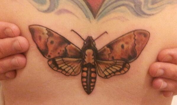 Moth Tattoo on Chest  Tattoo Designs for Women
