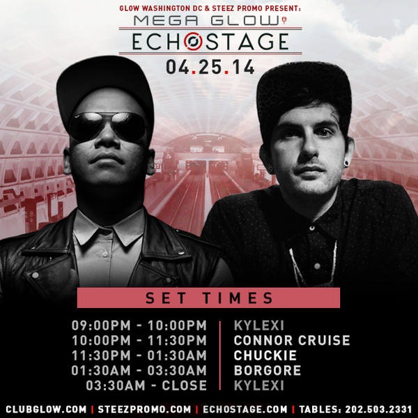 ClubGlow's tweet photo. RT if you're ready to rage at @echostage w/ @djchuckie @Borgore @TheConnorCruise #MEGAGLOW http://t.co/0NT1blQgnD http://t.co/AxB4pTnXVr