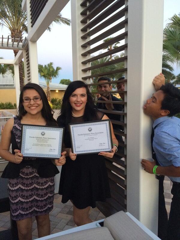 DBHSpathfinder's tweet image. The Pathfinder Newspaper staff with their well deserved All Florida Award #FSPA #FSPA2014