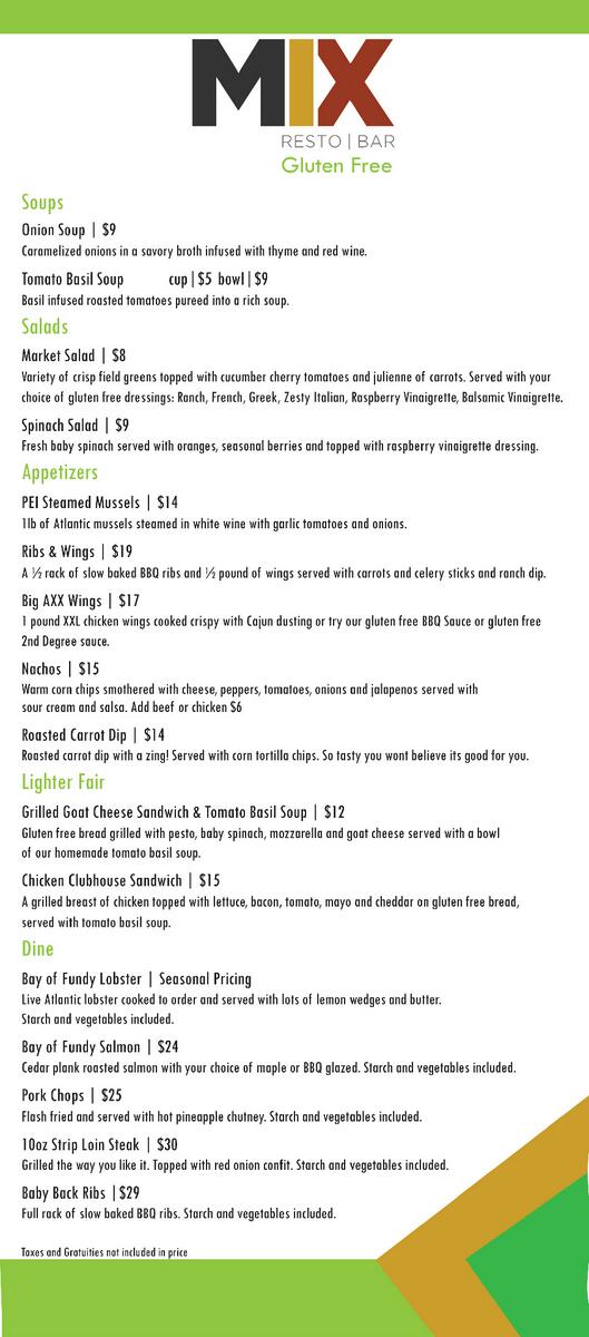 MIXResto's tweet photo. Launched our new gluten free menu! http://t.co/2iNZDN2A2l