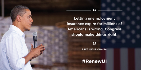 BarackObama's tweet photo. In tough times, we don't abandon American families. Tell Congress to make it right: http://t.co/WCyT9BEi7V #RenewUI http://t.co/SylMgkElCa