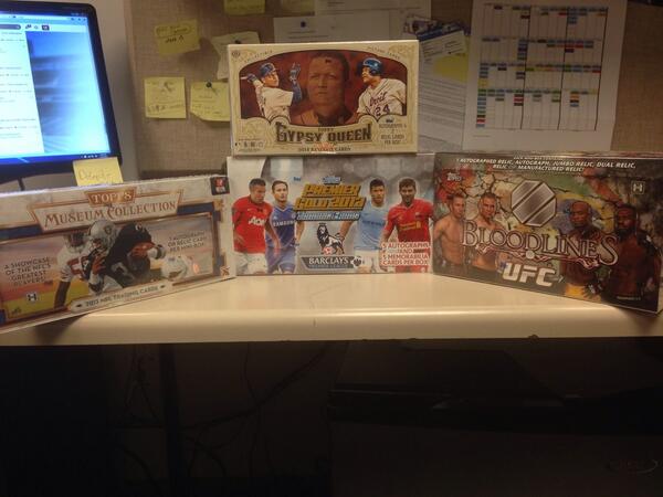 Topps's tweet photo. Hot 75k followers this week! Let's celebrate. RT &amp; Follow 2 win all this! #FreecardFridays http://t.co/XIY7pccBFo