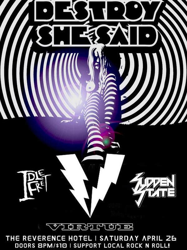 TONIGHT!
<a href="/reverencehotel/">The Reverence</a> <a href="/Virtueband/">VIRTUE</a> <a href="/IdleFret/">Idle Fret</a> <a href="/Sudden_state/">Sudden State</a> 
#Melbourne Rock #live music #get off your arse