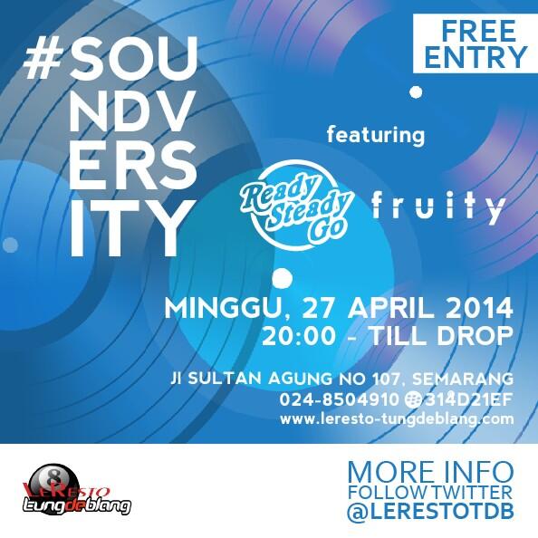 wisatasemarang's tweet photo. #SMGevent @LerestoTDB: Nanti malem #Sundayversity episode #Soundversity 2 band anak Kampus! @RSG_Band & Fruity! http://t.co/TYCdC5vhkJ