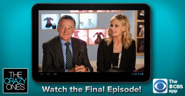 Watch the season finale of #CrazyOnes on the free <a href="/CBS/">CBS</a> app! bit.ly/1ldREji