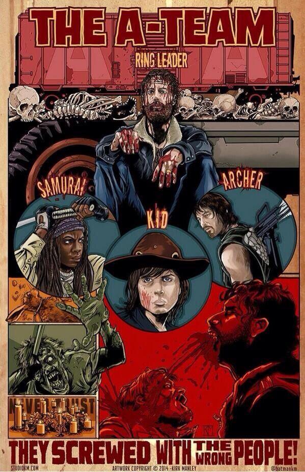 Morgs971's tweet photo. #thekid #theringleader #thearcher #thesamurai #TheATeam @twdterritory http://t.co/3Osqcc0nmp