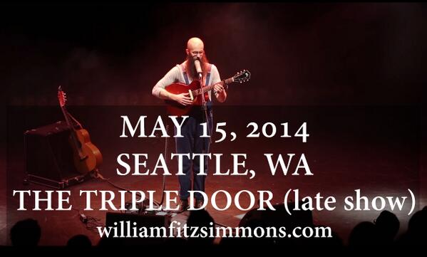 wfitzsimmons's tweet image. Retweet to WIN a pair of tix for the 5/15 LATE show @TheTripleDoor in Seattle! Or get tix now: bit.ly/1e4YIss