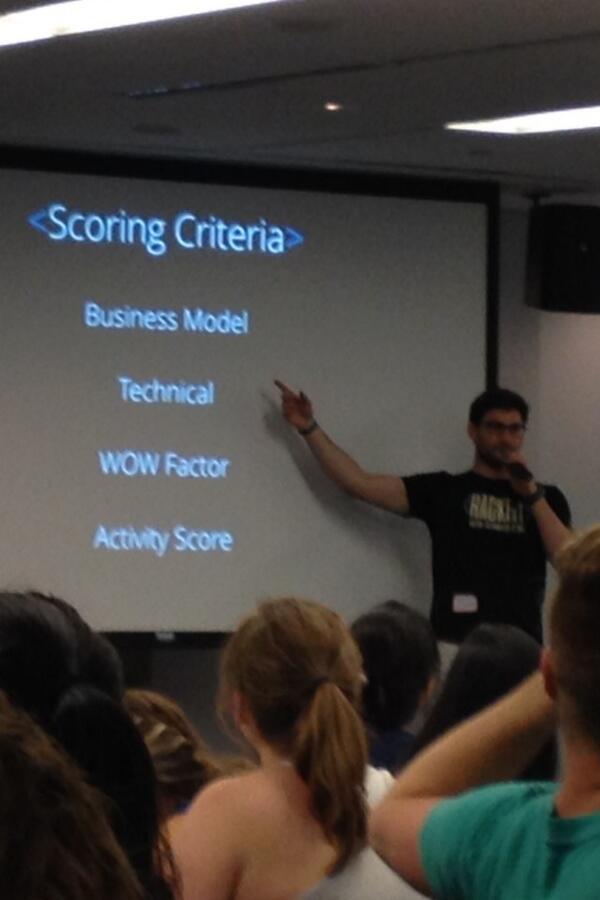 billsabram's tweet image. The 4 criteria for scoring your creation at #HackfitBoston I'm lobbying for my team to embrace small actions!