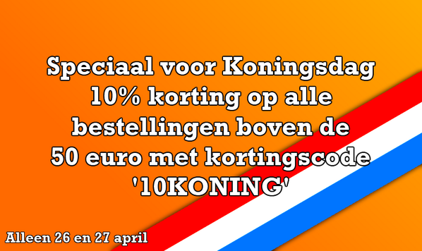 Alleen dit weekend 10% korting, leve de Koning!