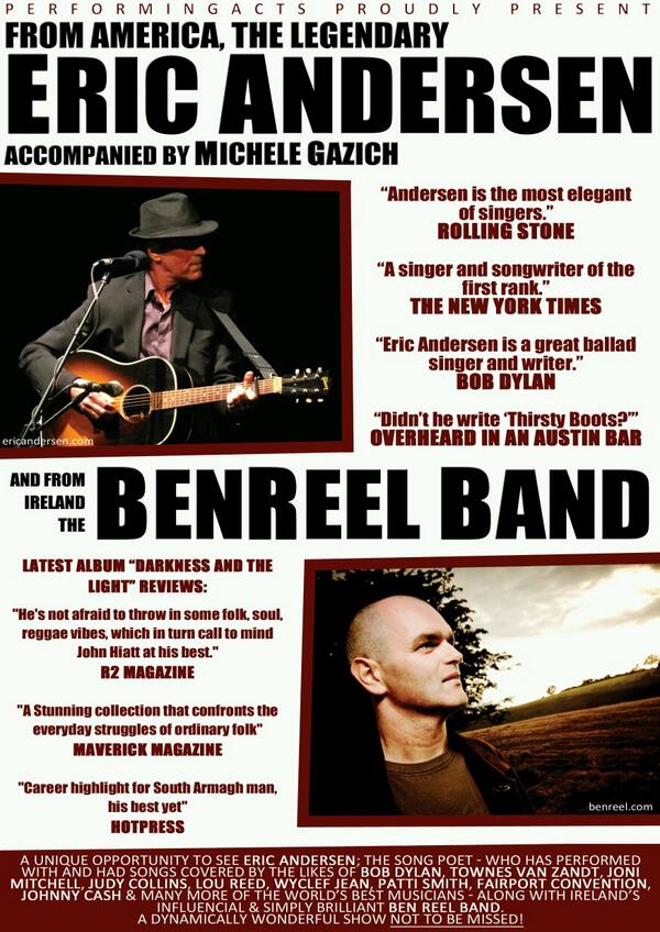 performingacts's tweet image. Folk hero &amp;amp; legend Eric Andersen tonight @ TheStetson #Ravenshead #Nottingham double-bill with @benreel Band!