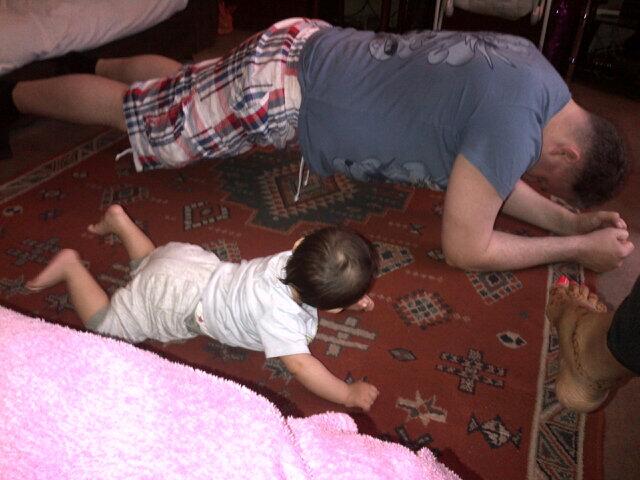 Learning to 'plank' at 7 months! http://t.co/MCtWjm10CA