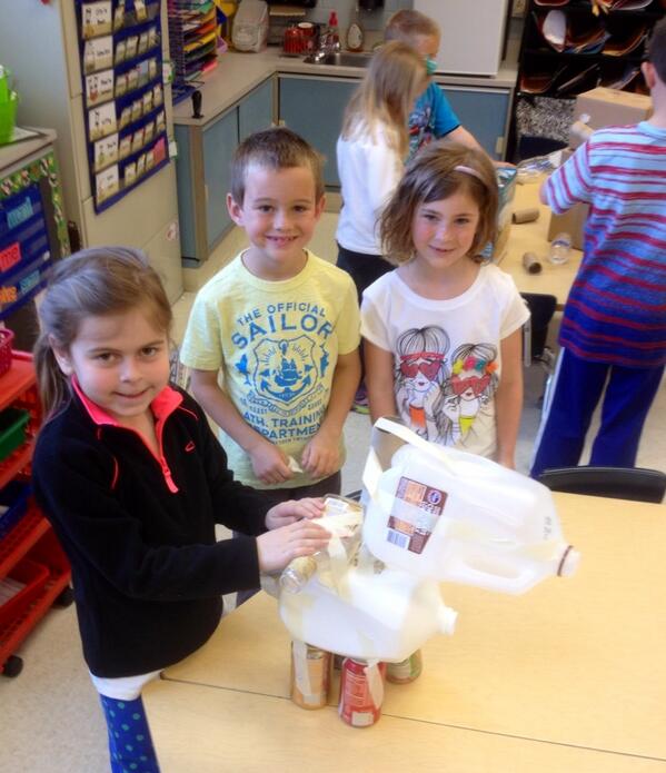 HighlandIndians's tweet photo. First graders in Mrs. Mitchell's class display their giraffe made during their recycled product activity #creative http://t.co/EOazXszuQA