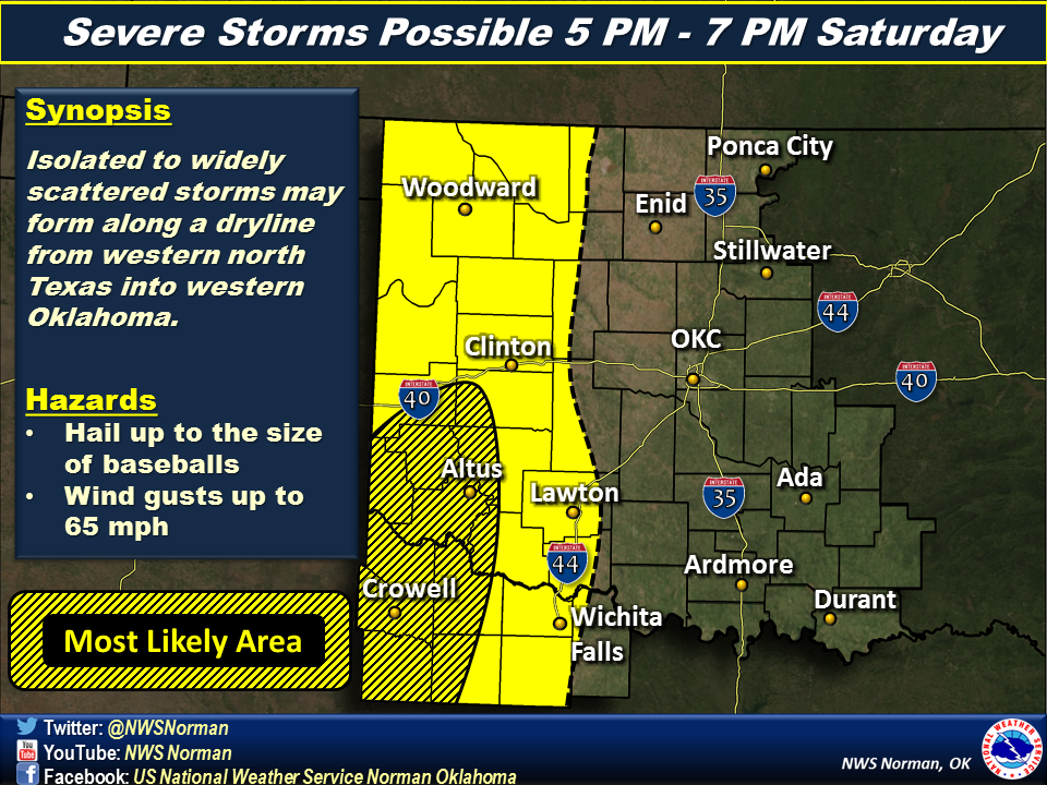 NWS Norman on Twitter "Strong/severe storms expected to begin mid