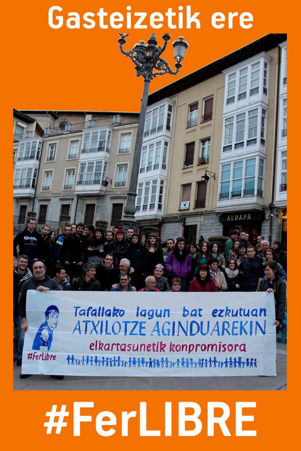 GasteizAnitza's tweet photo. Gasteizetik ere #FerLIBRE! @AskeGunea @LibreEH @GazteIraultza @topatuinfo http://t.co/5H0zcPpgiy