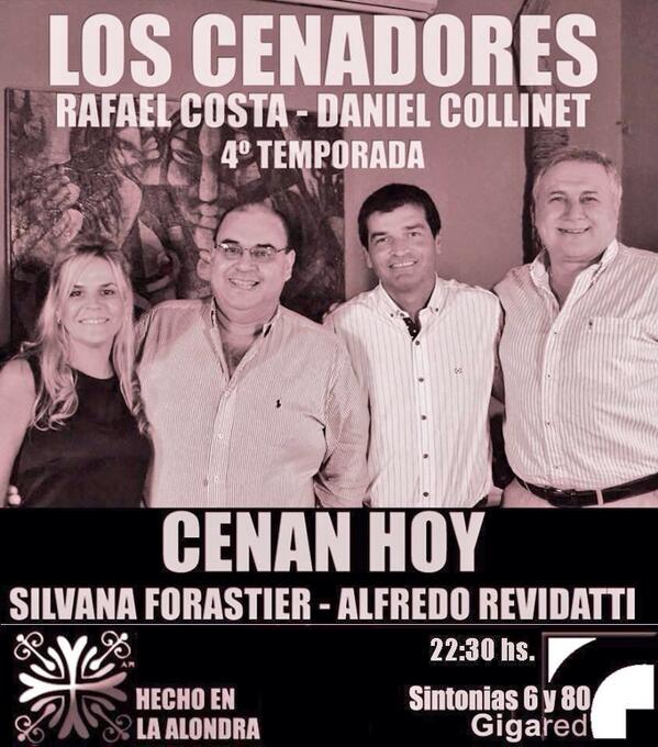 MASTVgigared's tweet photo. Hoy 22:30. Programa Estreno. @LosCENAdores desde @LaAlondra No te lo pierdas. @DiarioElLitoral @radio_dos http://t.co/Z5l1vhsKQn