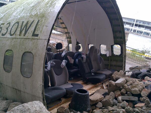 LondonFire's tweet image. The fuselage from a Boeing 737 plane that's involved in our #emergencyexercise. This is not real, just training #E16