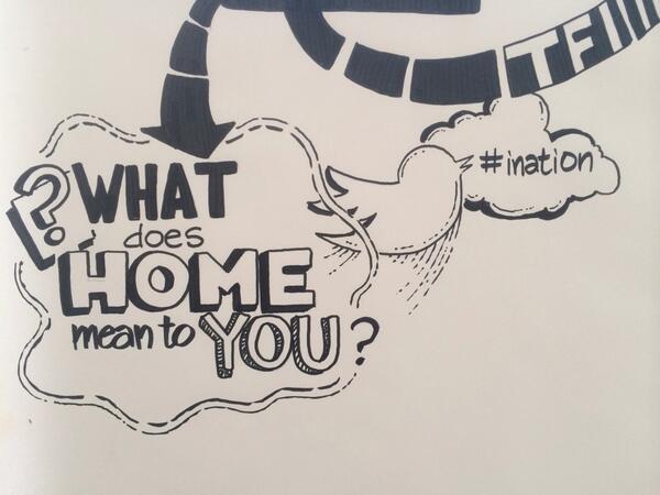 Making a live mural at #TFIi ! Answer this to get your story on the board: what does home mean to you? Tag #ination