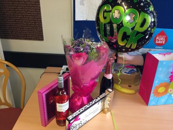 Saying buy to our dm with lots of presents !!!