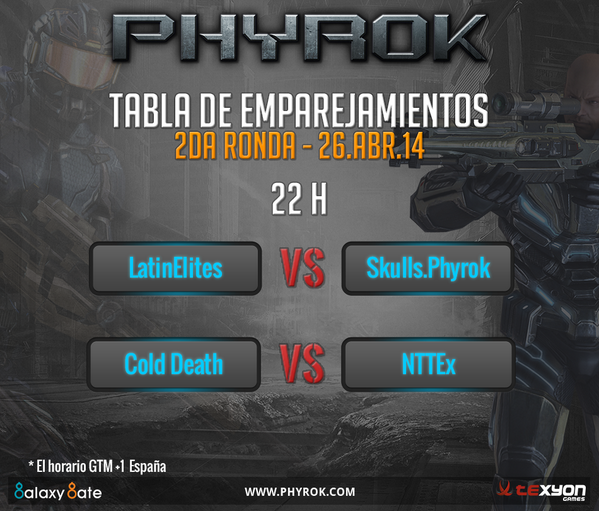 Phyrok's tweet image. A las 22 hrs (España) comienza la 2da ronda eliminatoria del #TorneoPhyrok
¿Quién crees que pasará a la semifinal?