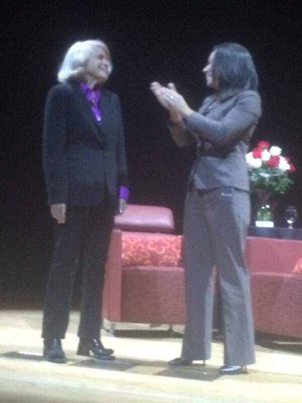 TULiberalArts's tweet photo. "Perseverance conquers." Dean Soufas introduces Edie Windsor. #EdieReturns http://t.co/2GlP0D268e