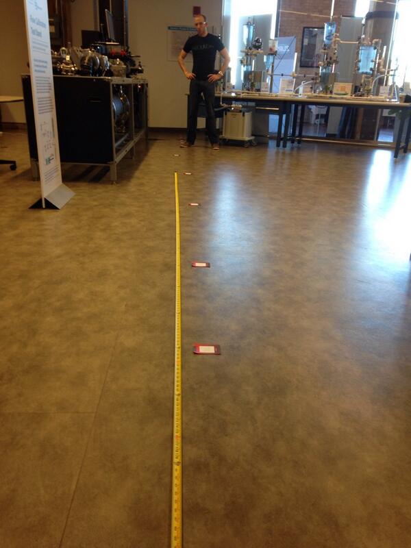 brennanMKE's tweet photo. Safety glasses, measuring tape, Gimbal beacon. @joshdholtz #HardHackMKE @HackHardMKE http://t.co/XgMTBVUgah