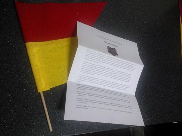 FirstBookUGA's tweet image. First wizards/witches to get sorted at TODAY's Harry Potter event get house pennant/ Hogwarts acceptance letter! #UGA
