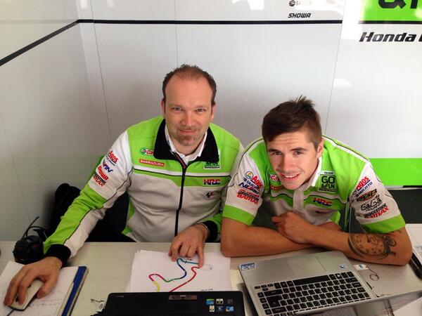 GresiniRacing's tweet image. @Reddingpower &amp;amp; @Easy_tuning comparing best Lap improvements @autodromotermas waiting for @MotoGP qualifying session