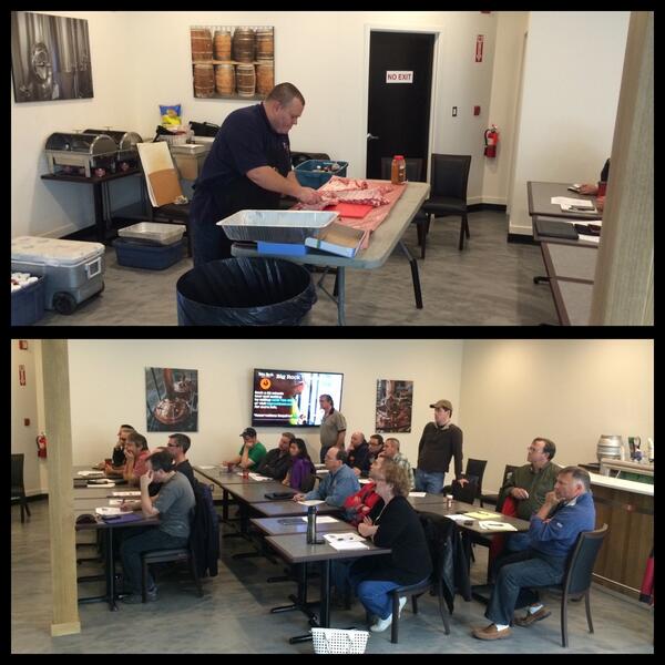 <a href="/Prairie_smoke/">Rob Reinhardt</a> is getting ribs ready for some inquisitive #bbq students!