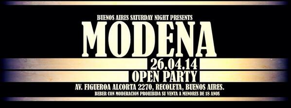 juguevara's tweet photo. Hoy Explota Modena Sabados !!!!
listas free hasta las 2 am a mi nombre.
Los esperamos. http://t.co/Vdooy5DVzb