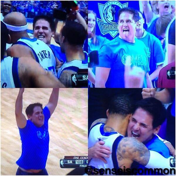 senseiscommon's tweet photo. Hey Donald Sterling, here's what a real owner looks like. Loves his players. Loves his fans. Loves the game. @mcuban http://t.co/OO44Be5LQQ