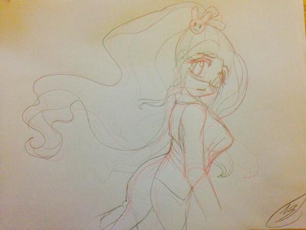 SweetsIsMagic's tweet photo. Here everypony, having human NINJA Fluttershy-san! In sketch form! #fanart #humanizedMLP #brony http://t.co/xAd14a41NP