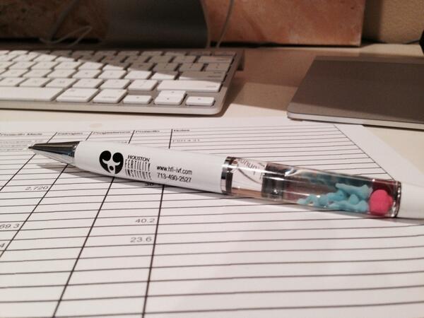 AngNass's tweet photo. @the2weekwait OMG, I have a favorite egg and sperm pen too! #ivfhumor #luckypen http://t.co/hSiuLhiSxT