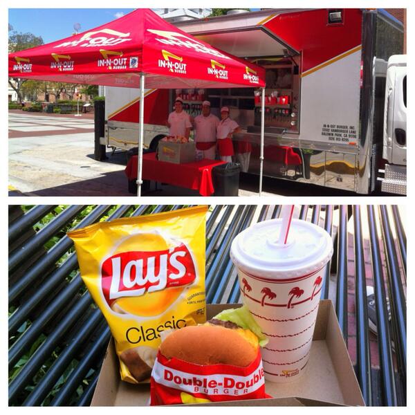 uscftmba16's tweet photo. Quintessentially Californian! Thank you @innoutburger #uscftmba16 #admitweekendtradition #doubledouble #animalstyle http://t.co/HUpzcD2fNo