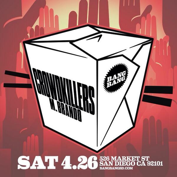 BangBangSD's tweet photo. @Crowdkillers tonight! FREE RSVP: http://t.co/BVqUhriBZJ http://t.co/KwaVQoDiCY