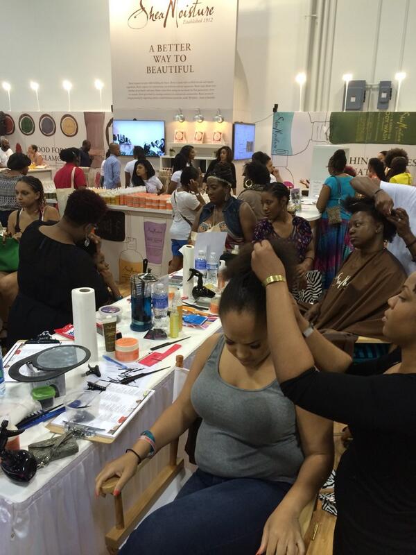 LifeWArkeedah's tweet photo. @SheaMoisture4u is not playing! Live product demos #WNHS2014 http://t.co/XlicWOveaQ