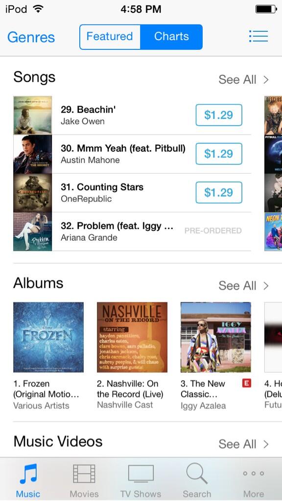 ArianasOnTheWay's tweet image. Problem is #32 on iTunes!!!! #ProblemTomorrowAtMidnight #PreOrderProblemOniTunes