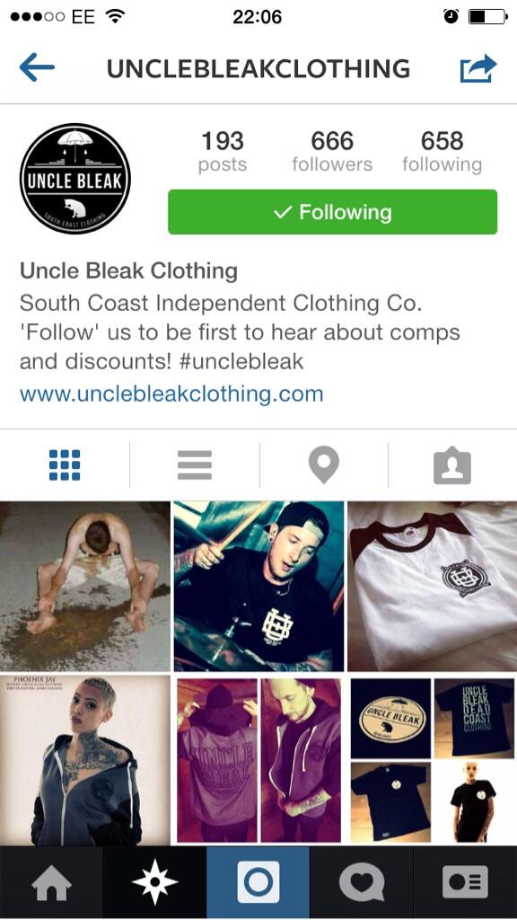 InDepthsband's tweet photo. @UncleBleak have 666 followers on IG, go and like that shit and ruin their fun ;) http://t.co/wIfnNHITWh