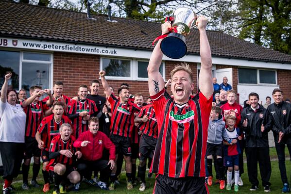 "<a href="/PitchSidePhoto/">Paul Paxford</a>: <a href="/PetersfieldTFC/">Petersfield Town FC</a> Champions of Wessex League Div 1 " Great pic