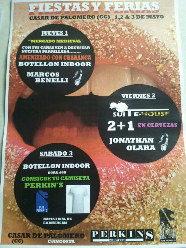 hurdesmusic3's tweet photo. @pubperkins @MarkitosBenelli @olara84 
Jue 1: Mercado Medieval
Vie 2: Suite House
Sab 3:Camisetas Perkins Night Club http://t.co/XSgQn69CDJ