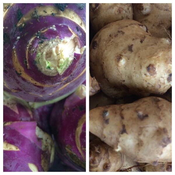 QLDFoodandWine's tweet photo. Beautiful #QLD produce at the markets; Kohlrabi and Jerusalem Artichokes great additions to winter dishes. http://t.co/uuiDkJLd7F