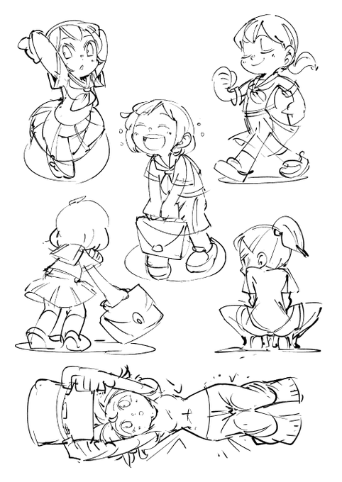 お絵かき:ポーズ練 