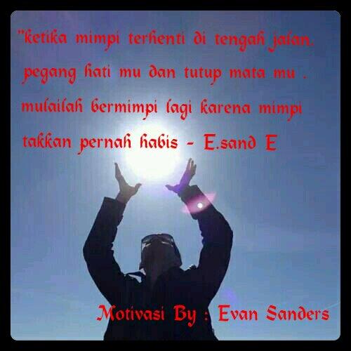 EvanSandersFC's tweet photo. Pagi #Evaners jangan pernah berhenti bermimpi ya .. seperti kata" motivasi dari ka @evansanders_id idol kita semua ♥ http://t.co/FA2BforwhB