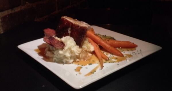 Jstin's new work of art <a href="/Pub_QL/">Pub Quartier Latin</a> , the pork flank...  #yummy #PQL