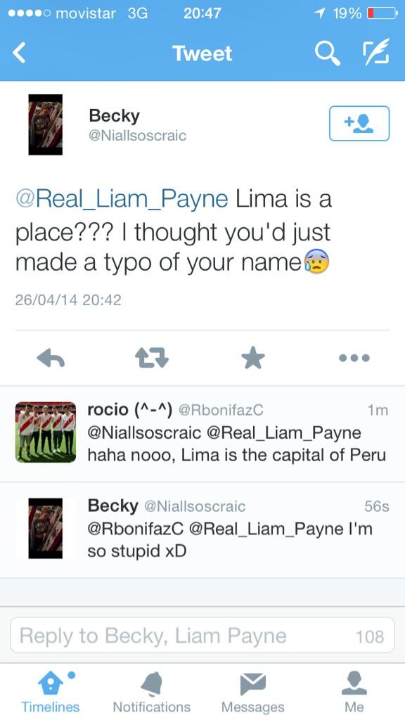 PatriciaArata's tweet image. Damn! Geography classes ASAP!! 😂❤️@Real_Liam_Payne #OneDirectionEnPeru
