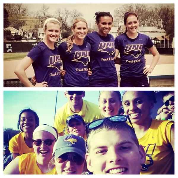 DarianSamuelson's tweet image. Drake Relays with some of the greatest people I know! So proud to be a panther💜#UNITF #DrakeRelays