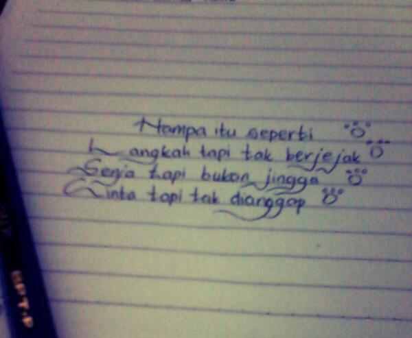 thereygitama's tweet photo. Hampa itu seperti cinta yang tak dianggap. http://t.co/Cz4EMtgtSA