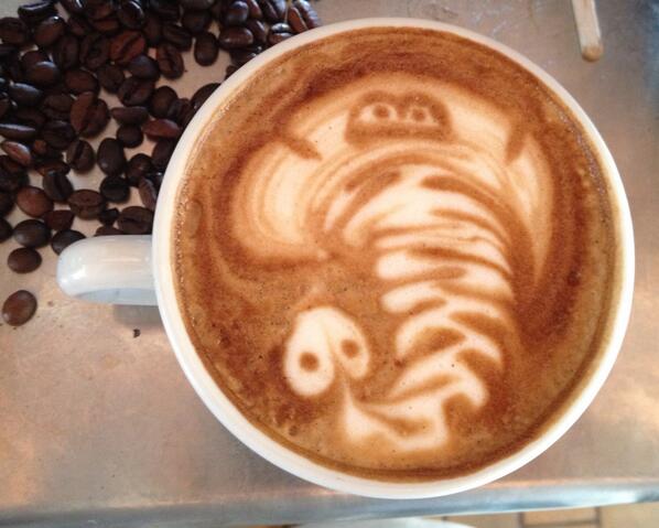 Surfsidecafes's tweet photo. Good morning from Sunny Surfside! #elephant #latteart http://t.co/5xsqi8rkcJ
