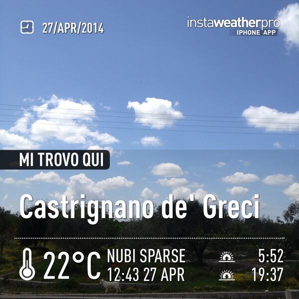 Check out the #Weather in #Castrignanode'Greci via #instaweather getinstaweather.com #wx