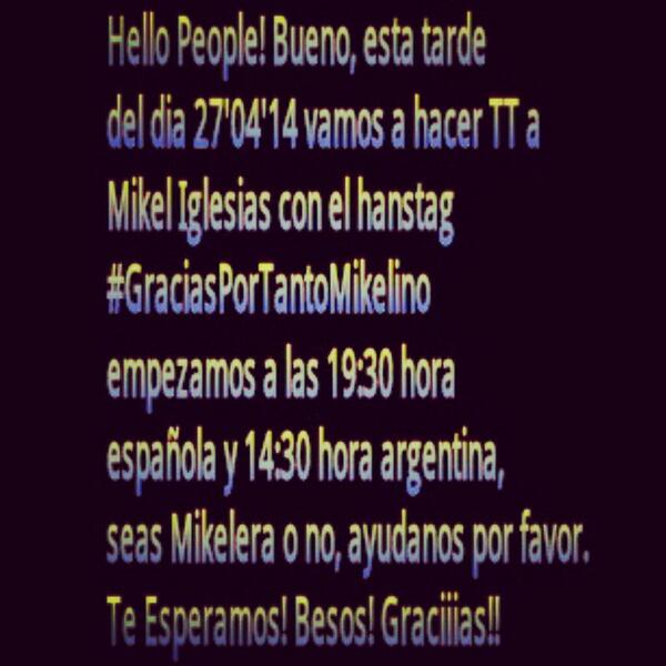 zaira_riveiro's tweet photo. Mikeleras! Hoy haremos TT a @mikelino10 (Para mas infor mirar la imagen, difundir) http://t.co/iTAFV5M9X9