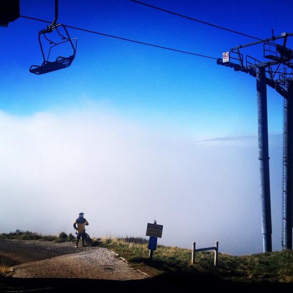 High above the clouds riding <a href="/ThredboResort/">Thredbo</a> today. Enjoy sunshine while it lasts snow is on the way later in the week
